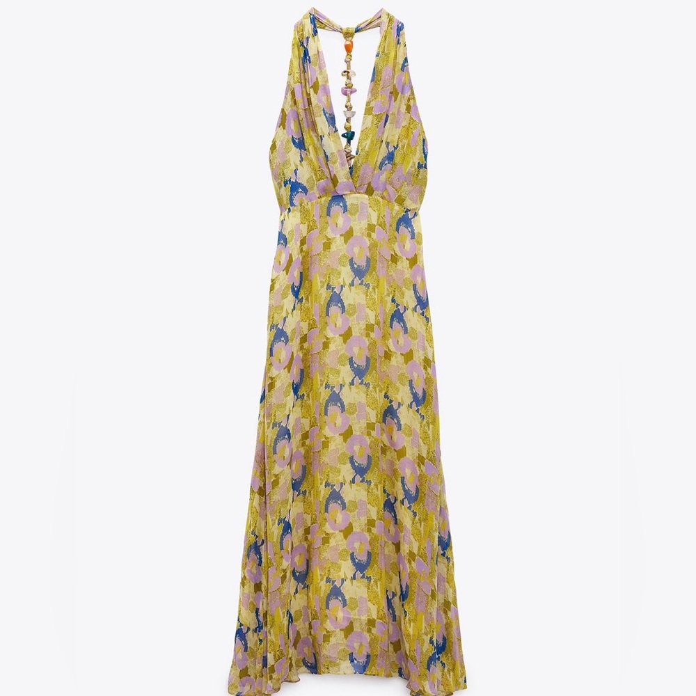 Zara printed beaded dress